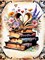 Book Flowers Diamond Painting Kit for Adults – 5D Full Round DIY Gem Art, 11.8x15.7 Inch Retro Home Wall Décor